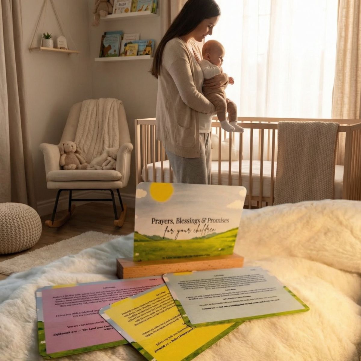 mom and baby and baby prayer cards
